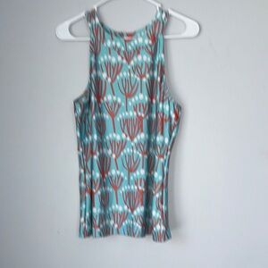 buckhead betties Tank Top - Aqua and Coral size L